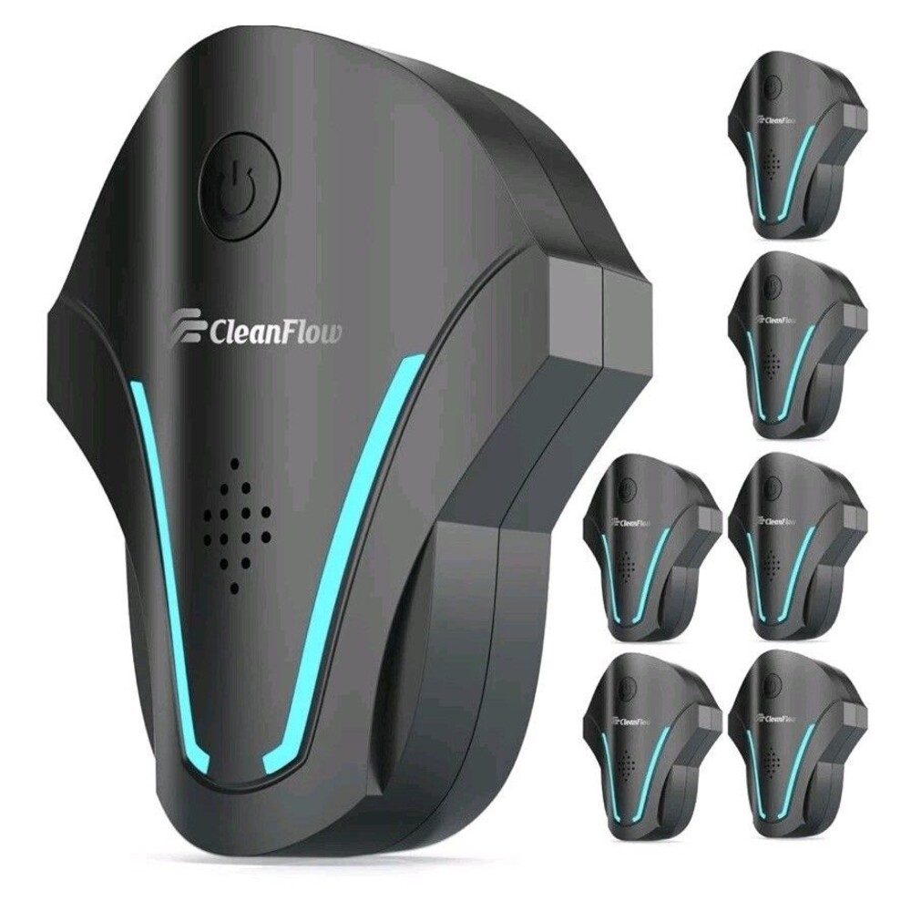 6 Pack Ultrasonic Indoor Repeller – 3 Modes Pest Control for Rodents, Roaches,